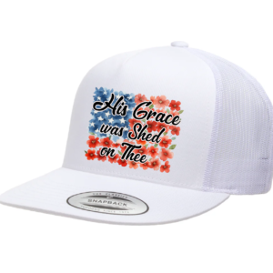 He Shed His Grace Trucker Hat